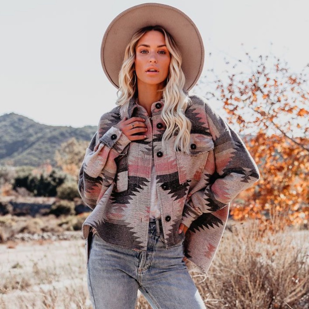 VICI Zion distressed shacket